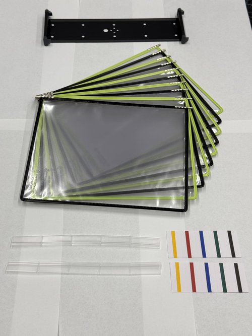 Tarifold Wall Mount Reference System with 10 Double-Sided Green & Black-Framed Display Pockets - 20 Sheet Capacity - Letter-Size (WBL291)