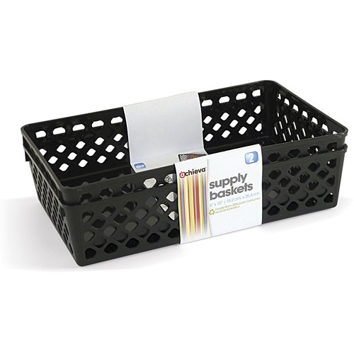 Officemate OIC Achieva Large Supply Basket, Recycled, Black (26202) (Pack of 3)