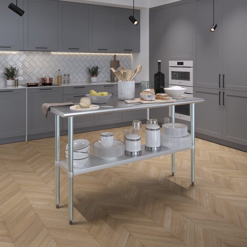 18 in. x 60 in. Stainless Steel Work Table | NSF Kitchen Prep Table | Utitly Metal Table