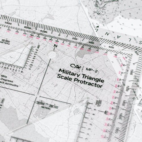 CYA Military Map Protractor Coordinate Scale Map for Land Navigation, Military Style UTM/MGRS Coordinate Scale