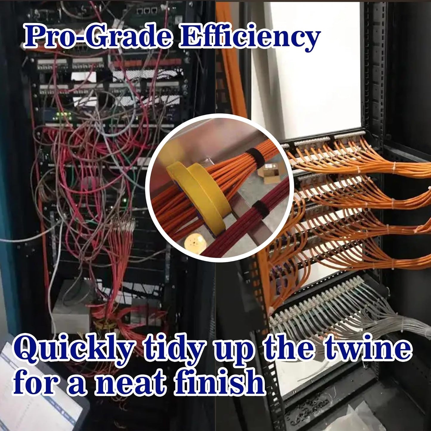 Skiennix Wire Comb - Ethernet Cable Management Organizer Tool | Cat5 & Cat6 Straightener (2 Pack, Yellow & Blue)