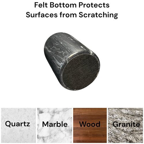 Hapton House Black Natural Marble Pen Holder - Pencil Holder - Makeup Brush Holder - Toothbrush Holder - Office and Bathroom Organizer - Home Décor