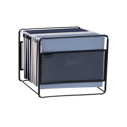Mind Reader Hanging File Folder Organizer, Desktop Organizer, Storage, Office, Metal Mesh, 13" L x 9.75" W x 10.25" H, Black