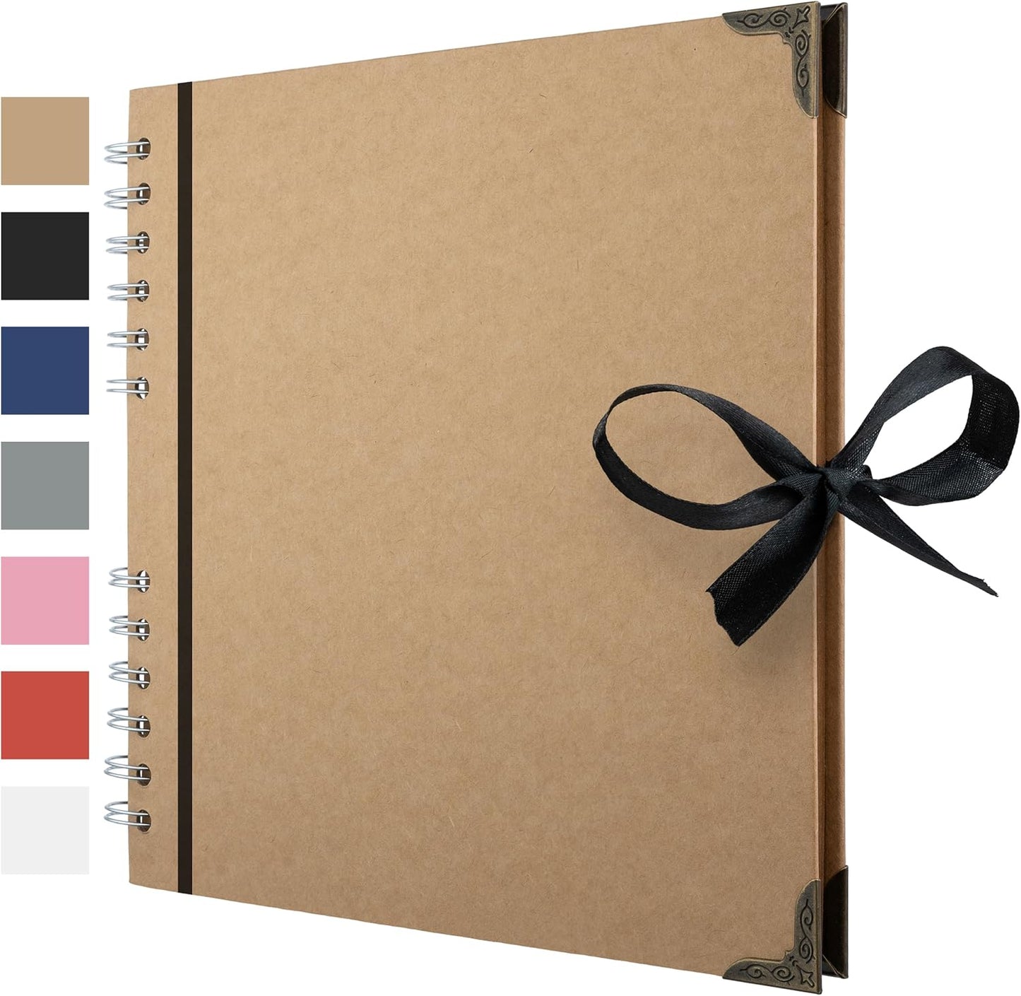 Bstorify Scrapbook Album - 60 Pages, 8x8 Inch, Brown Thick 200gsm Kraft Paper | Perfect for Art & Craft Projects