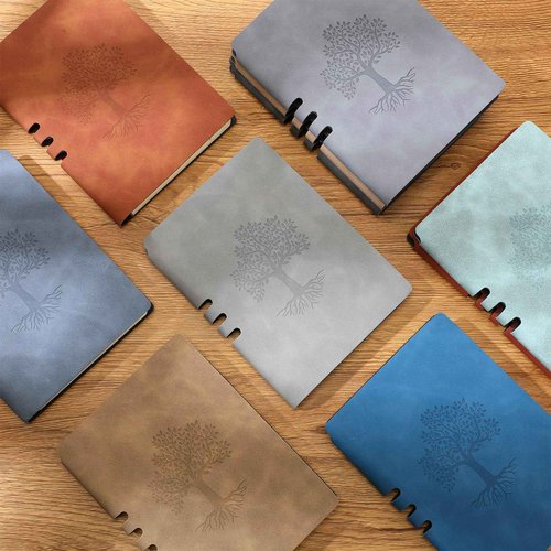 Eaasty 20 Pack A6 PU Leather Journal Notebooks Mini Pocket Notebook Bulk Tree Journal Small Lined Notepad Employee Appreciation Gifts Bulk for Work Travel School Office, 5.5 x 3.9 Inch(Morandi)