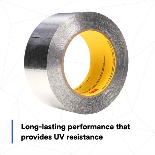 3M Aluminum Foil Tape 34383, Silver, 2 in x 60 yd, 4.5 mil