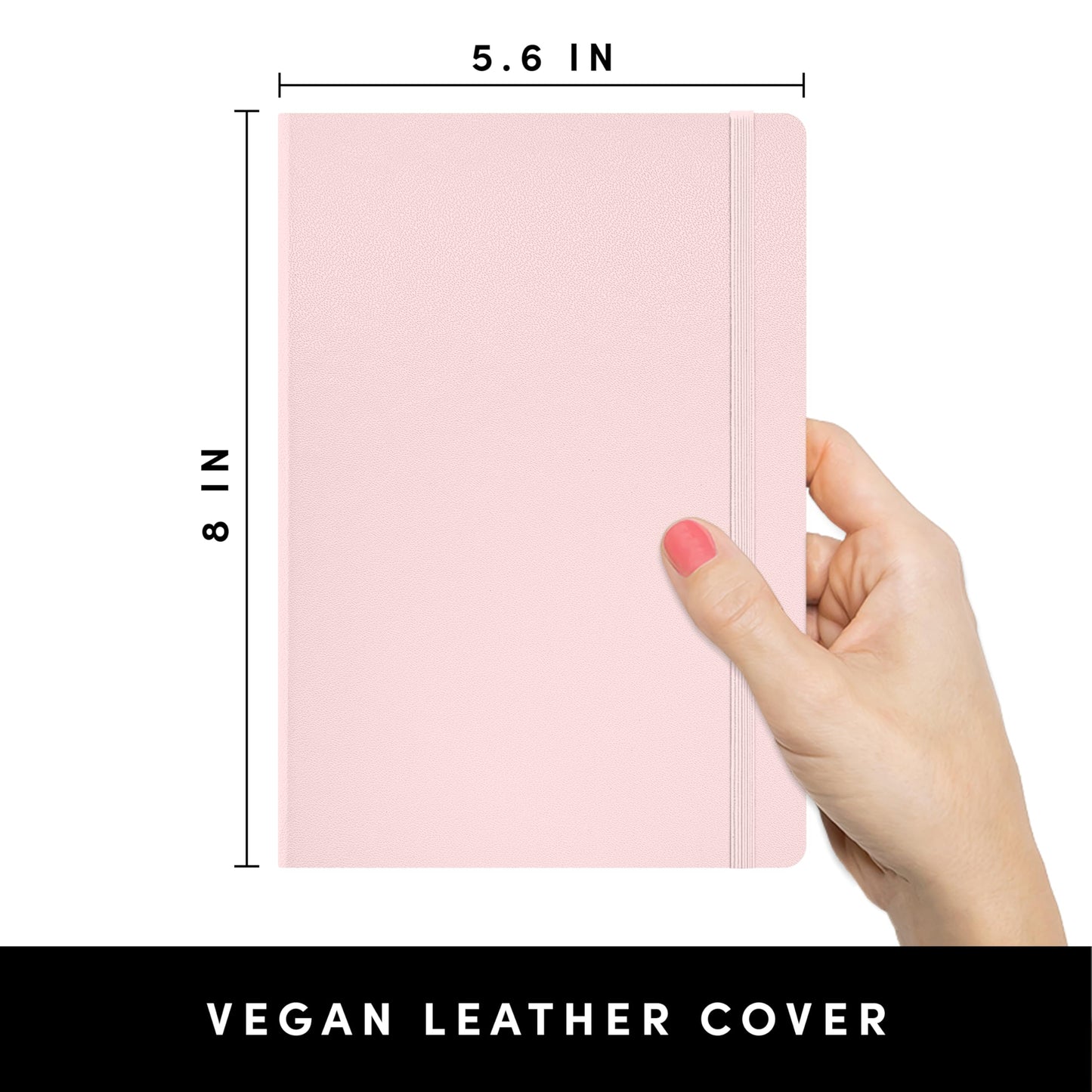 PAPERAGE Lined Journal Notebook, Hardcover Journal for Women & Men, 252 Pages, (5.6 in x 8 in), College Ruled Journaling Notebook for Work, School Supplies & Note Taking, (Blush)