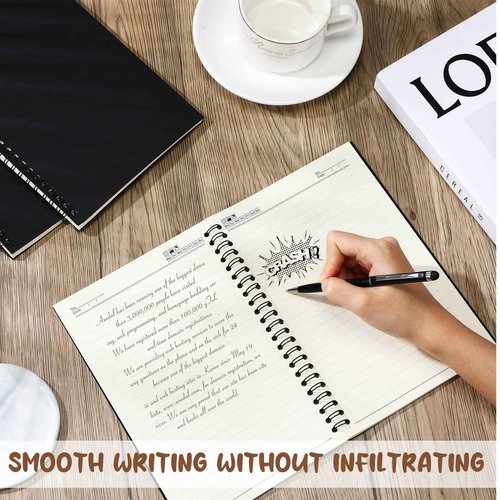 Eersida 20 Pack A5 Spiral Notebook College Ruled Spiral Notebook Bulk 5.5 x 8.3 Inch Hardcover Notepads Lined Travel Writing Journal Notepad, 50 Sheets 100 Pages(Black)