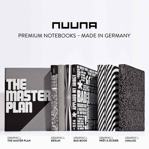 Nuuna Graphic L The Master Plan Smooth Bonded Leather Notebook - Black