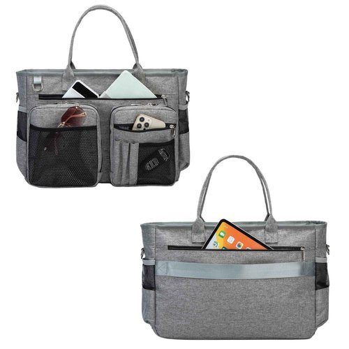 Rabjen Laptop Tote Bag, Work Bag with 3 Pen Slot, Insulated Pockets to Keep Drinks' Temperature.