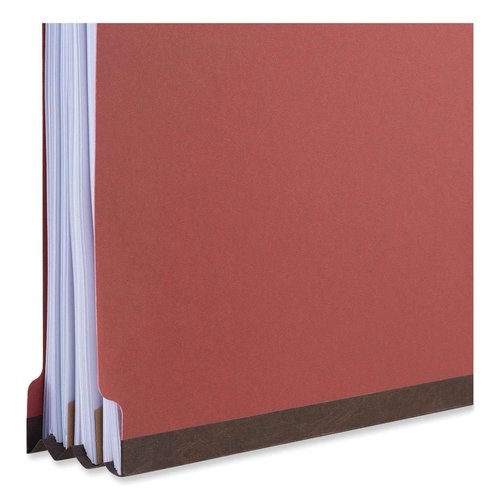 Universal six-Section Classification folders, Heavy-Duty pressboard Cover, 2 dividers, 6 Fasteners, Letter Size, Brick red, 20/Box