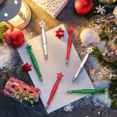 Cholemy 150 Pcs Christmas Ballpoint Pen with Star Holiday Pen Bulk Christmas Gifts Believe Pens 1.0 mm Black Ink Ballpoint Pens for Kid Adults Xmas Party Student School Office Home Supplies