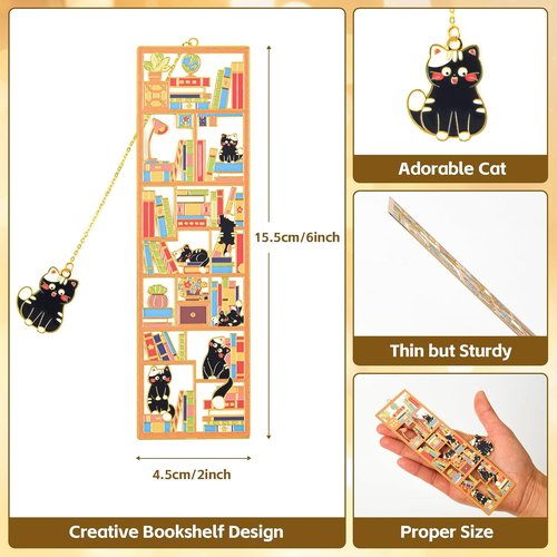 Black Cat Bookmark - Metal Charm with Gift Box | Perfect Reading Gift for Cat Lovers & Teachers
