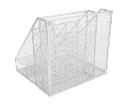Mind Reader MESHORG-WHT Mesh Organizer 8 Compartments Desktop Document Letter Tray for Folders, Mail, Stationary, Desk Accessories, White 8 Comp