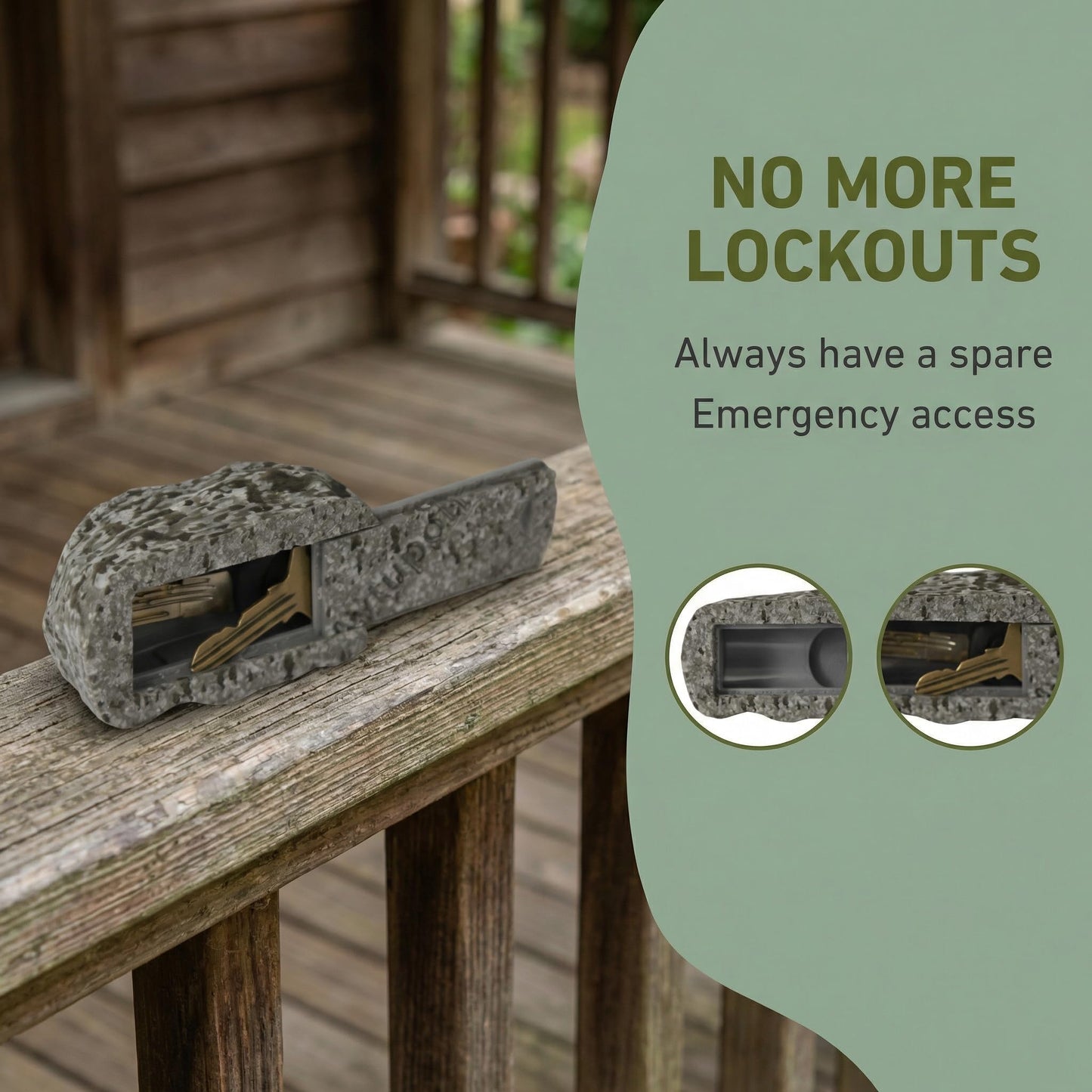 Spare Key Hider Rock - Hide a Key Outside in a Real-Looking Stone, Key Hiders Outside for Outdoor Garden or Yard (Gray)