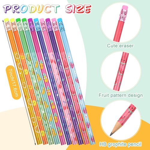 Teling 60 Pcs Inspirational Scented Pencils and Scented Bookmarks Sets Funny Smelly Pencils with Eraser Theme Bookmarks Cute Stationery Bulk for Reading Rewards Party Favors(Cute)