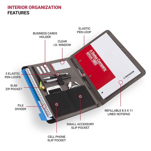 Wenger Merit Padfolio Envelope Card Holder, Black