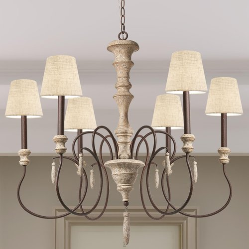 GO&SO Natural Linen Mini Lamp Shades for Chandelier,Clip on Lamp Shade Set of 6 Beige Lamp Shade 4x6x5 IN,Small Lamps Shades Modern Barrel Lamp Shades for Small Table Lamps, Desk Lamps, Pendant Lights