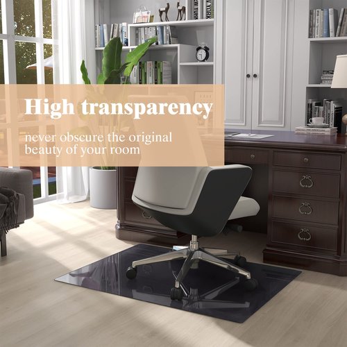 Natsukage Glass Chair Mat 36" x 48" 1/4" Thick Tempered Glass Office Chair Mats Desk Chair Mat for Carpet or Hardwood Floor Computer Chair Mat Floor Protector(Grey) (A-GE10015-NAT-USAM022)