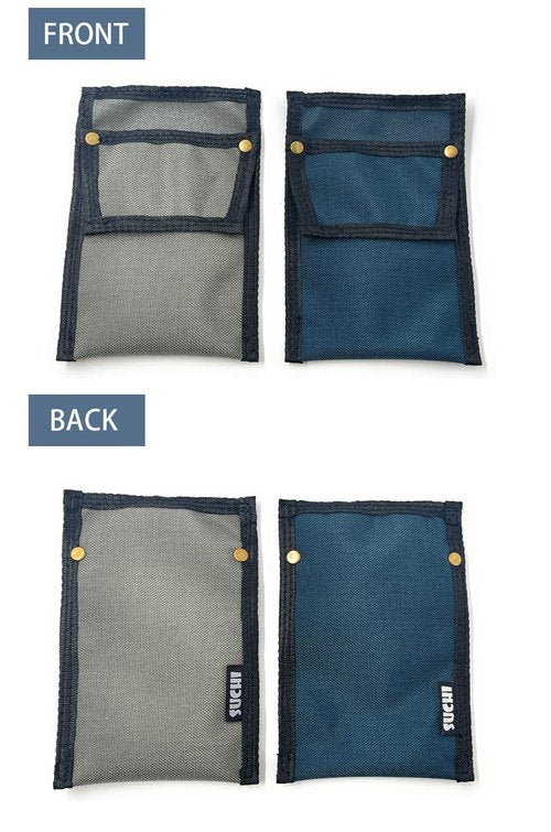SUCHI Pocket Protector- Pen Holder Pouch Organizer for Shirts, Lab Coats, Pants - Multi-Purpose - Holds Pens, Pencils, tools and Notes for School, Office, Hospital Supplies 2 PACK (Gray and Blue)