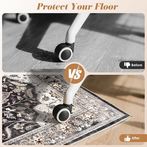 Large Office Chair Mat Desk Chair Mat for Hardwood Floor, Easy Glide for Office Home Gaming for Tile Floor,Large Floor Protector Rug,Anti-Slip, Fauxwool Three-Layer Material (Brown, 48x60)