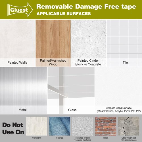 Double Sided Tape Heavy Duty, 1IN x 16.5FT Removeable Mounting Tape, No Damage Wall Tape Damage Free Picture Hanging Strips, Strong Adhesive Strips Foam Tape for Poster Art Craft Home Office Decor