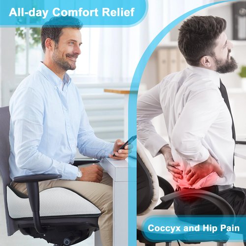 bofdea Ergonomic Memory Foam Seat Cushion for Office Chair, Tailbone & Sciatica Pain Relief Donut Pillow, Orthopedic Support for Car, Home, Desk Chair - Slow Rebound, Black
