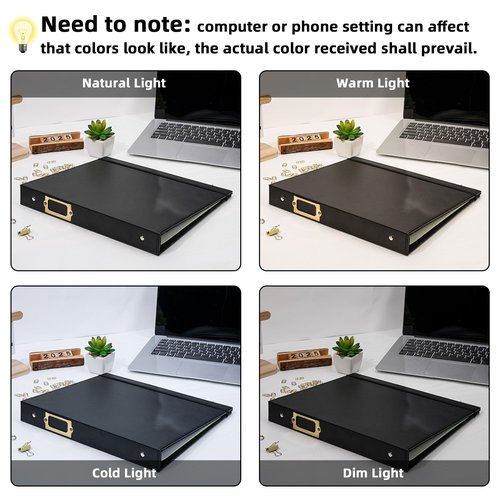 Vienrose 3 Ring Binder 1 Inch Rings Durable Faux Leather Binder Easily Holds 175 Sheets, Professional Portfolio Organizer, Dividers with Tabs for Office, School, Home