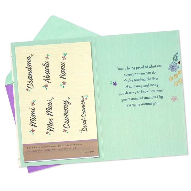 Hallmark Mother's Day Card for Grandmother, Nana, Mimi, Abuela (Personalized Stickers)