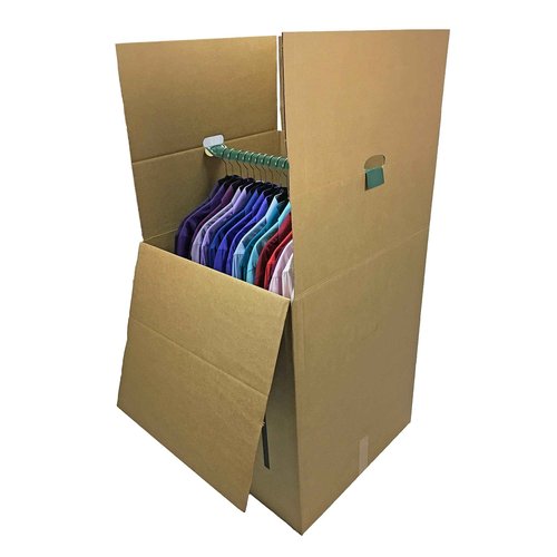 Uboxes "Shorty Space Saving Wardrobe Moving Boxes (Bundle of 6) 20"" x 20"" x 34"" Moving Boxes", corrugated