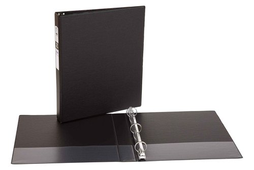 Avery Economy 3 Ring Binders, 1" Round Rings, 12 Black Binders (03301)