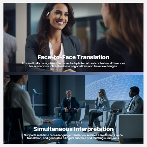 OWS AI Language Translator Earbuds - 4-in-1 Real-Time Translation in 145 Languages | Black