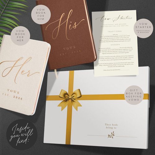 Custom 2026 Vow Books - Ivory & Terracotta Linen Wedding Vow Books for Brides & Grooms | Perfect Elopement Essentials