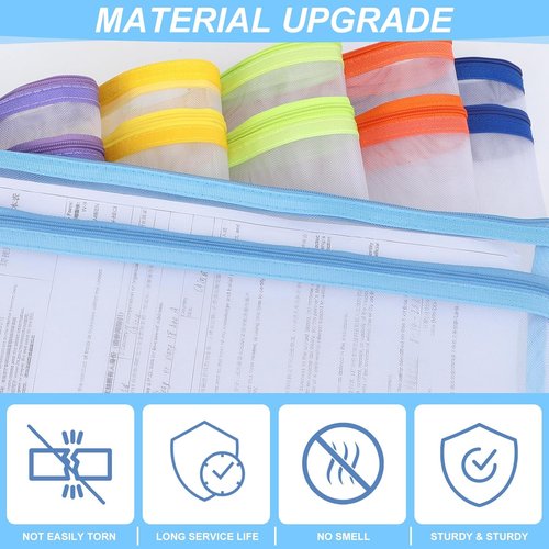 12 Pack Mesh Zipper Pouch Bags - Double-Layer Nylon Storage for Classroom Organization & Board Games