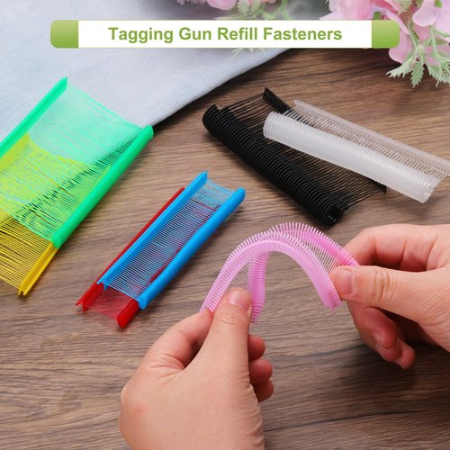 MECCANIXITY 2000 Pcs Standard Tagging Barb Fasteners, 1 Inch Purple Tagging Gun Fasteners Tagging Gun Refill Plastic Garment for Clothing Fine Stitch Price Refills Tag Label