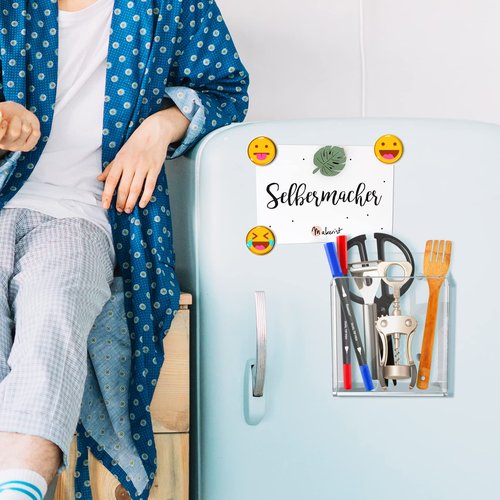 Lumanman Magnetic Marker Holder for Whiteboard, Fridge, Locker, Adhesive Dry Erase Marker Organizer, Acrylic Pen Holder with 3M Transparent Tapes and Magnets, Clear Pencil Holder, 4 Pack