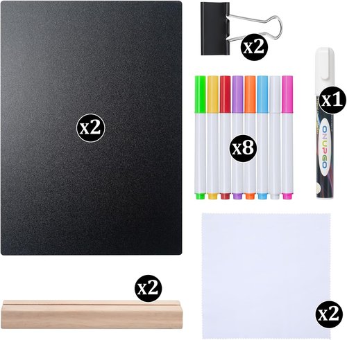 Regine Switzerland 8x12 Inch Tabletop Chalkboard Sign - 2 Pack Menu Boards for Weddings & Events