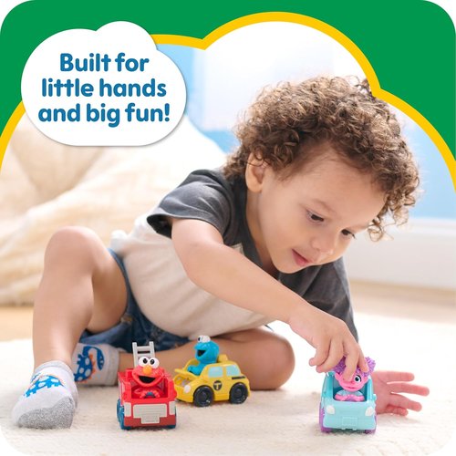 Just Play Sesame Street Twist and Pop Wheelies - 3-Pack Preschool Toy Vehicles for Kids Ages 2+