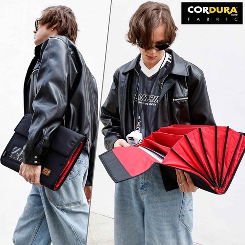 Rough Enough Accordion Expanding File Folder Important Document Organizer Storage with 7 Pockets for Home Office Travel Black Cordura