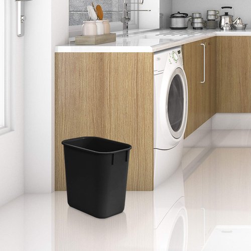 Acrimet Wastebasket, Deskside Bin, 3.25 Gallon/13 Quart/ 12 Liter (Plastic) (Black Color) (Set of 4)