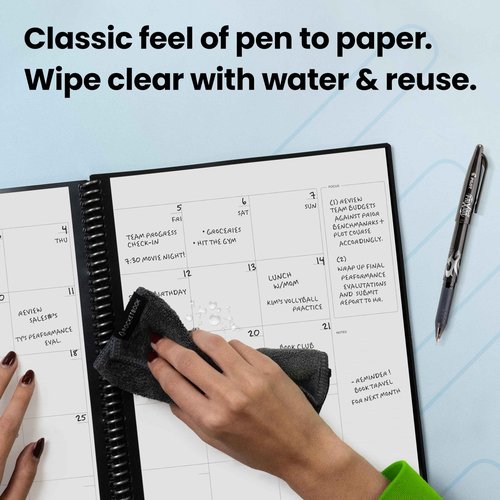 Rocketbook Everyday Planner Smart Reusable Pages, Executive Size 6x8.8, Gray – Erasable & App-Connected, Undated Weekly, Monthly & Annual Templates, Perfect for Productivity, Goals & Scheduling
