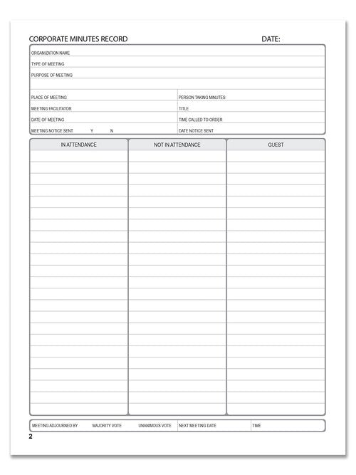 BookFactory Minutes Book/Corporate Minutes Book/Board Meeting Minutes LogBook (168 Pages - 8.5'' X 11”), Black and Burgundy Cover, Black Ribbon, Section Sewn Hardbound (Made in USA)