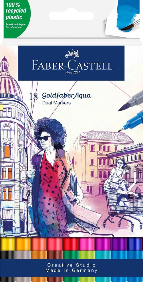 Faber-Castell Goldfaber Aqua Dual Marker - Wallet of 18