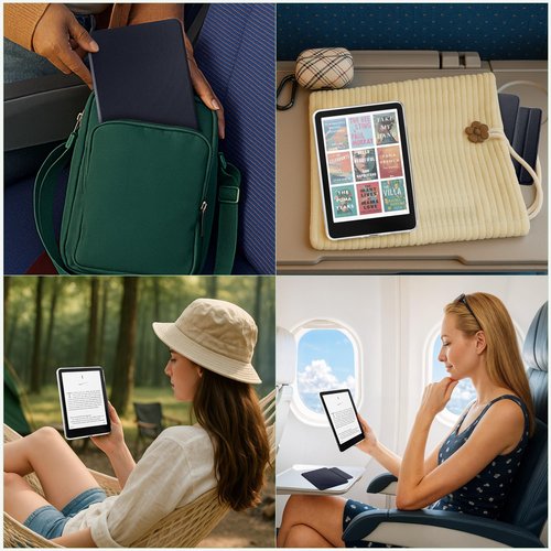 SESENSE Detachable Magnetic Case for 7'' Kindle Paperwhite 12th Gen 2024 and Kindle Colorsoft Signature Edition, Slim PU Shell Cover Case with Auto Wake/Sleep, Dark Blue