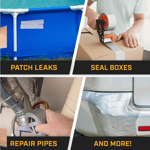 Lockport Duct Tape Heavy Duty Waterproof - 10 Roll Pack Silver Duct Tape Bulk - 30 Yards x 2 Inch - No Residue, Flexible, Strong, All- Weather Resistant and Easy Tear - Grey Heavy Duty