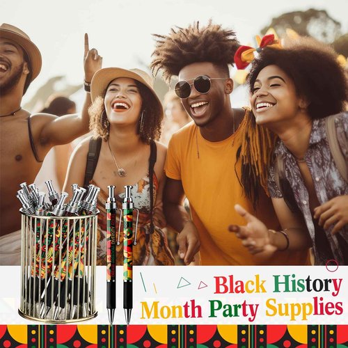 Sayglossy 100 Pcs Juneteenth Gift Bulk Happy Juneteenth Day Ballpoint Pens Freedom Day Independence Theme Ballpoint Pens for Party Supplies Favors Festival Decoration (Geometric Pattern)