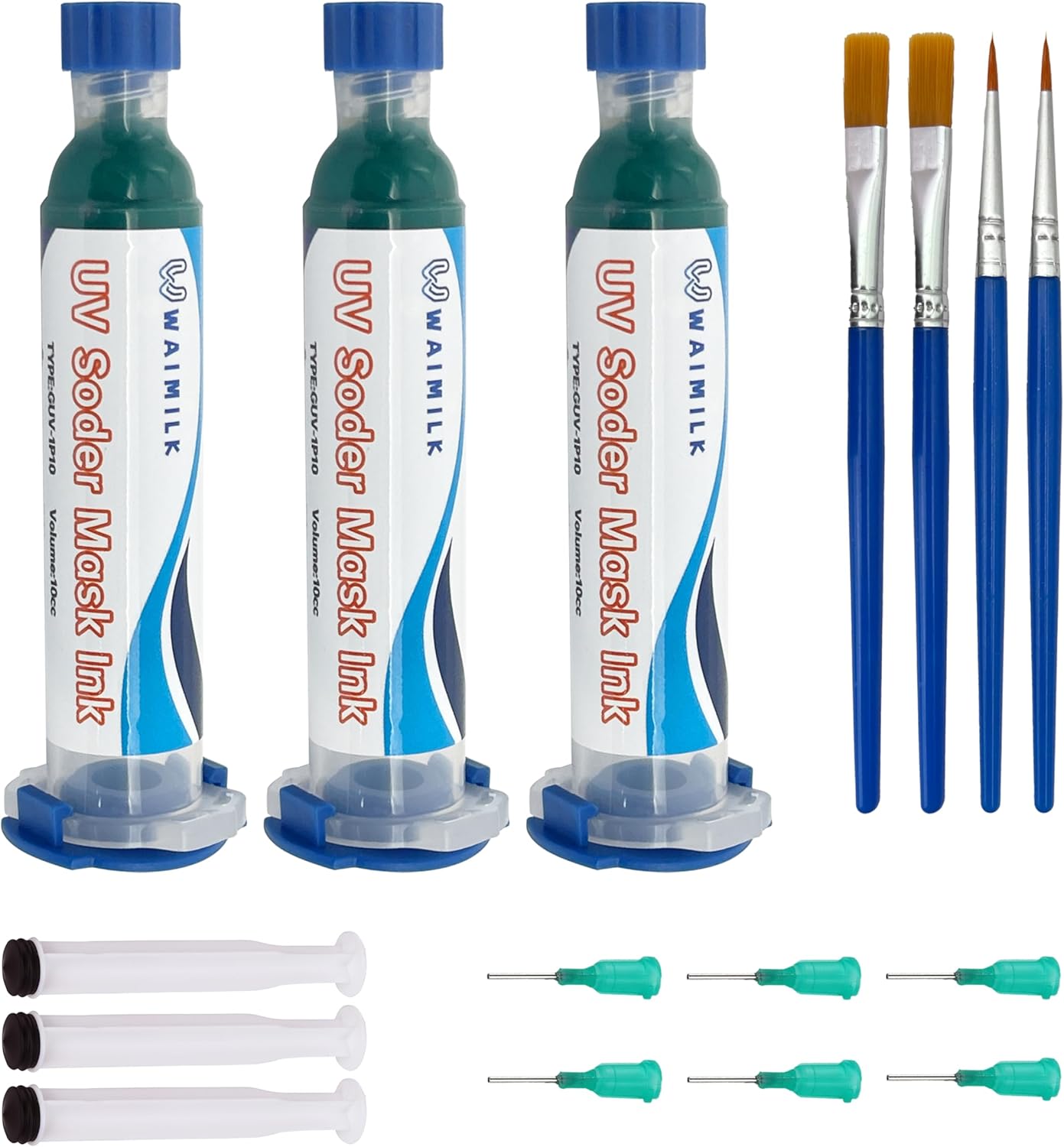 Waimilk 3PCS UV Solder Mask Ink - Green BGA & PCB Light Curing Solder Resist Ink