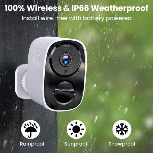 2025 Upgraded 2K Security Cameras Wireless Outdoor, Free Cloud Storage, 1-6 Months Battery Life, Waterproof, 2-Way Talk, AI Motion Detection Spotlight Siren Alarm Cameras for Home Security