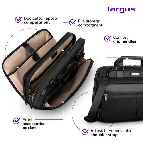 Targus Mobile Elite Checkpoint-Friendly Topload for 15.4-Inch Laptop Bag, Black (TBT045US)