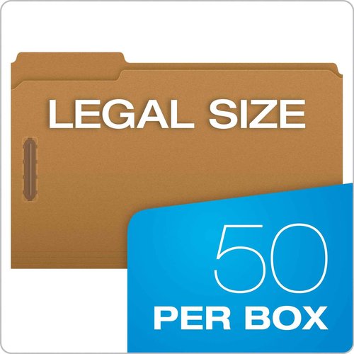 Pendaflex FK312 Pendaflex Kraft 2-Fastener Classification Folder with 1/3 Cut Tabs, 50/Box, Brown, Legal